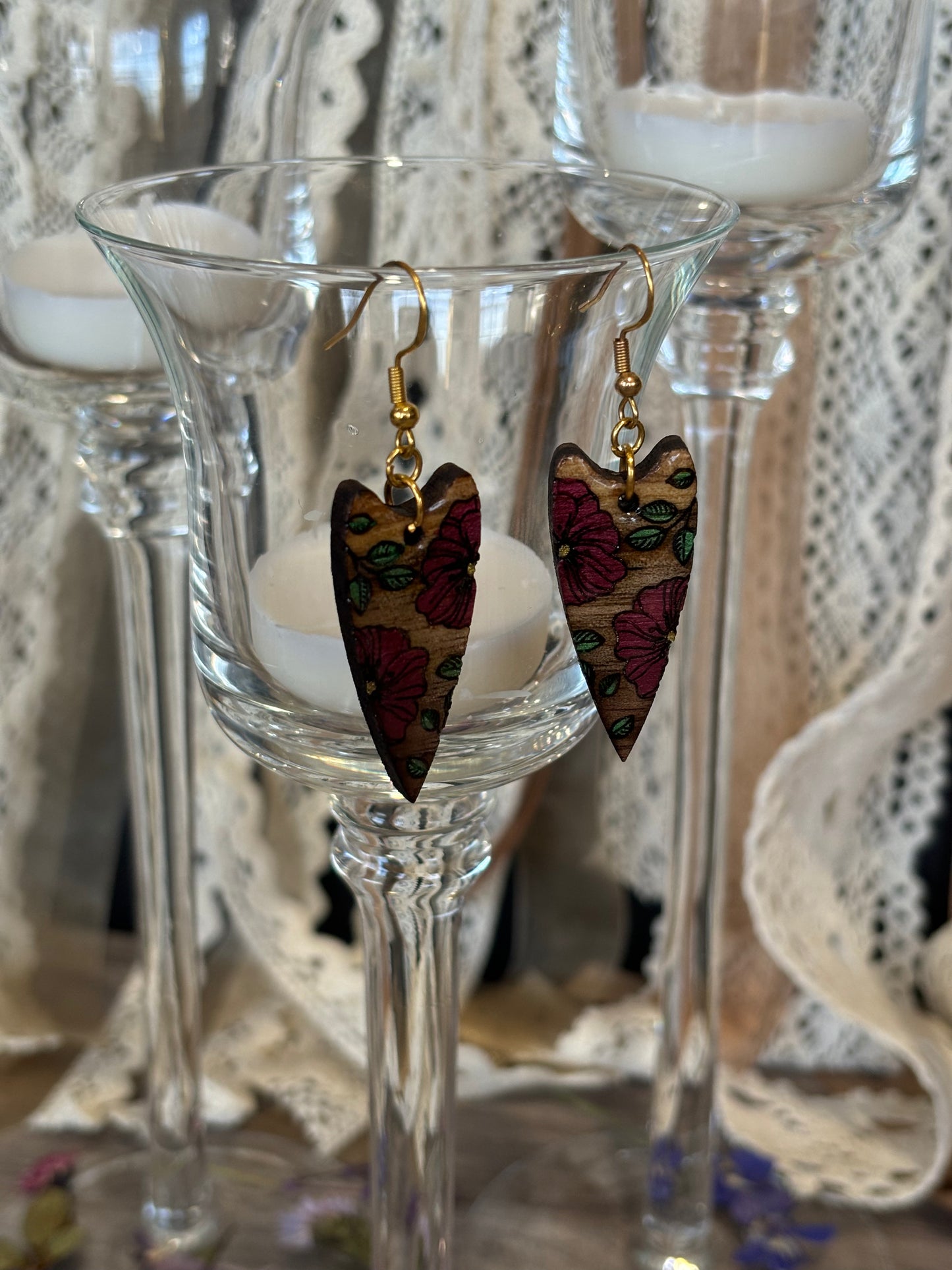 Floral Heart Earrings