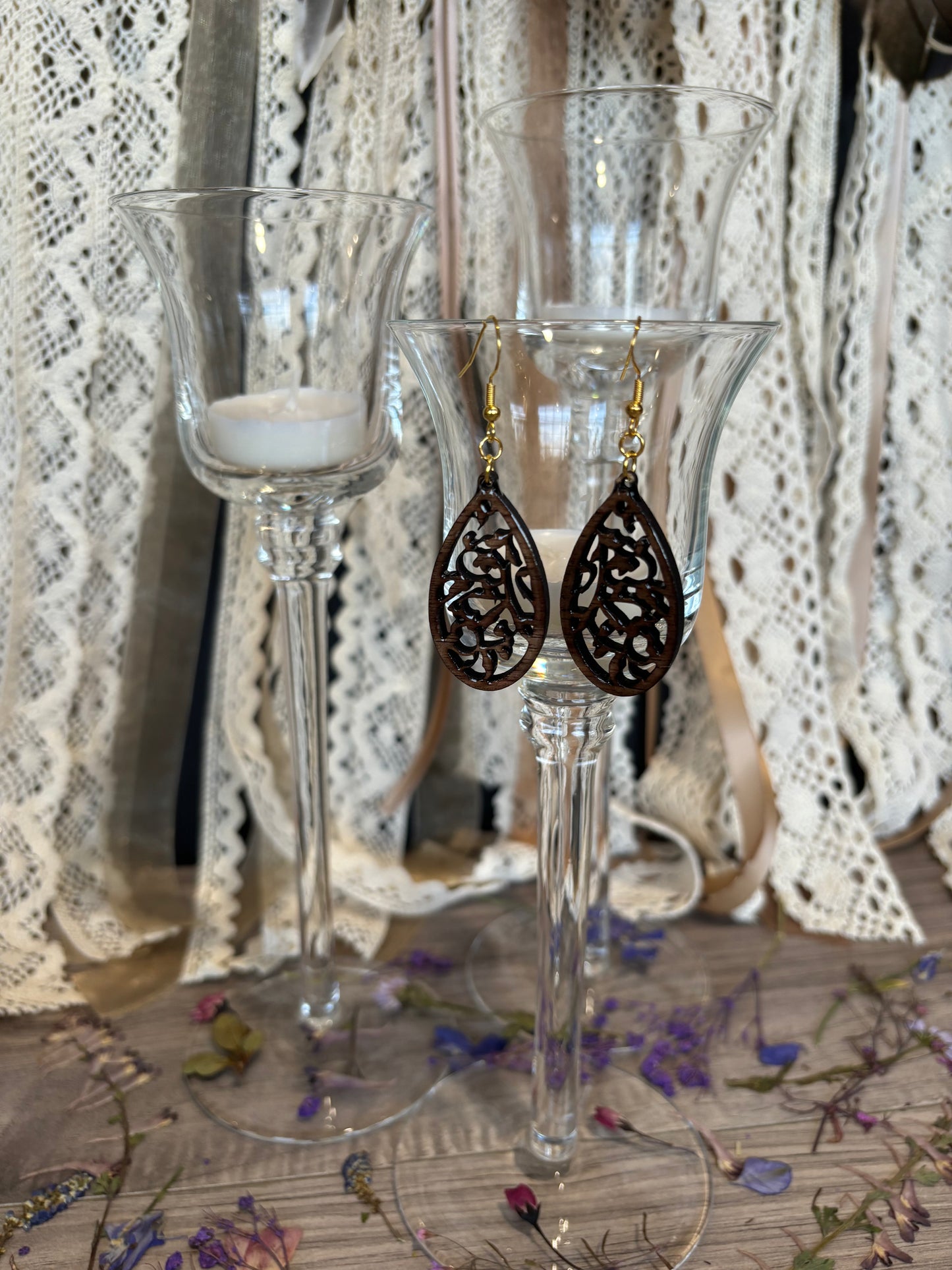 Oval with Ivy Earrings