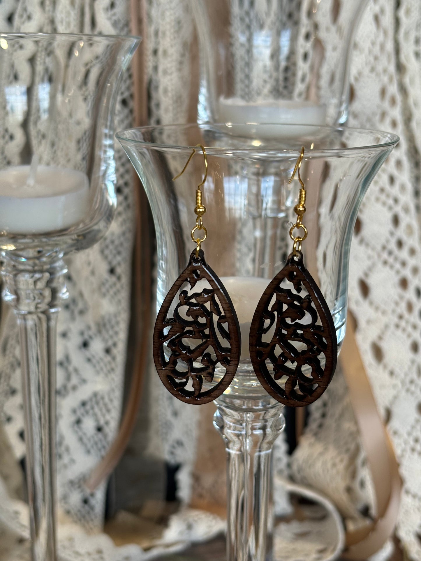 Oval with Ivy Earrings