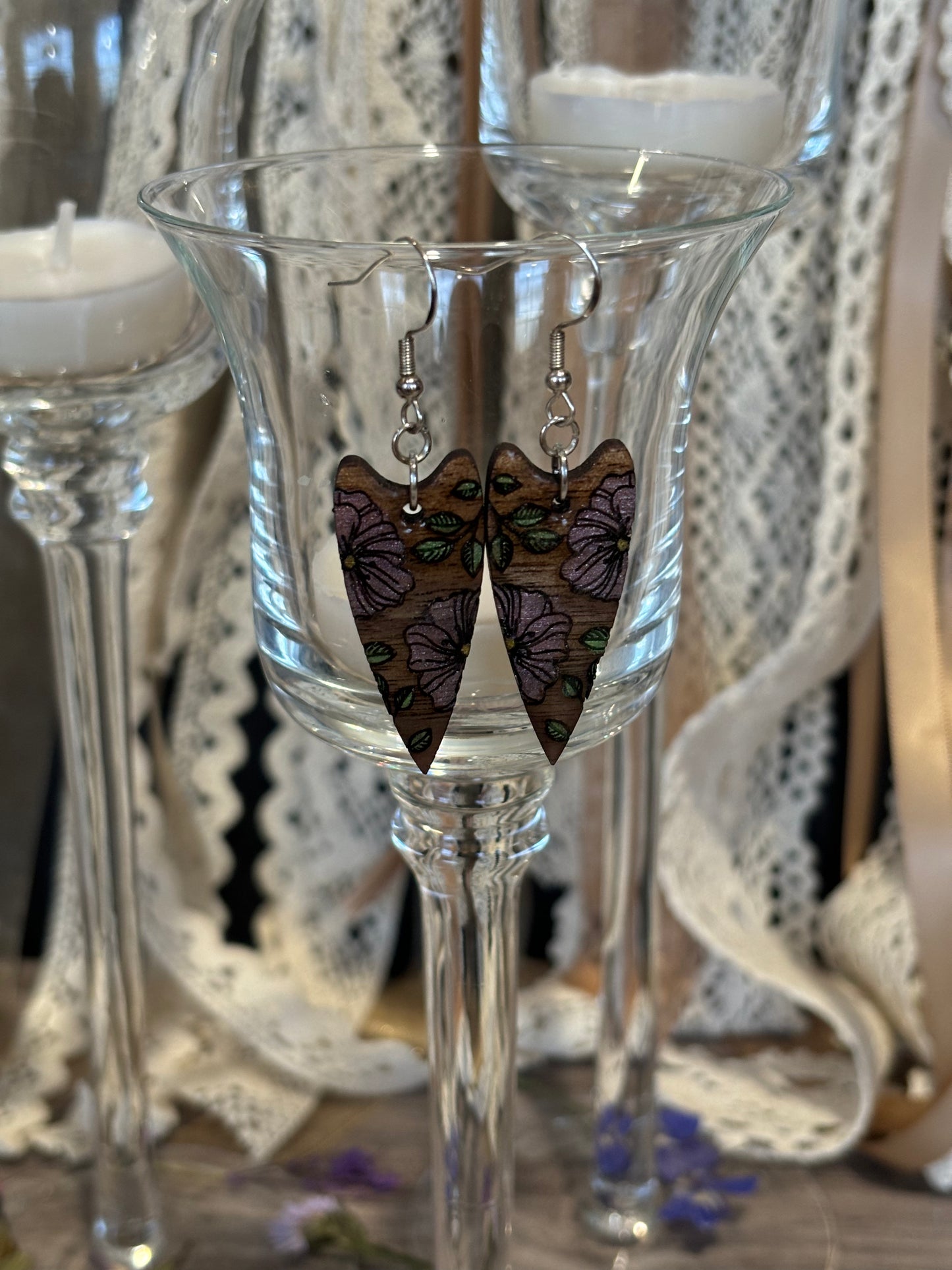 Floral Heart Earrings