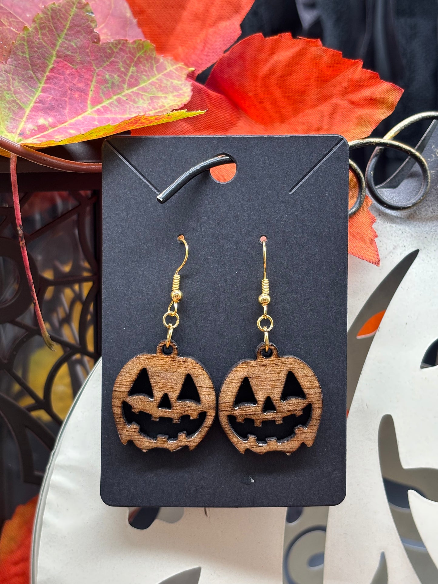Jack-o-lantern earrings