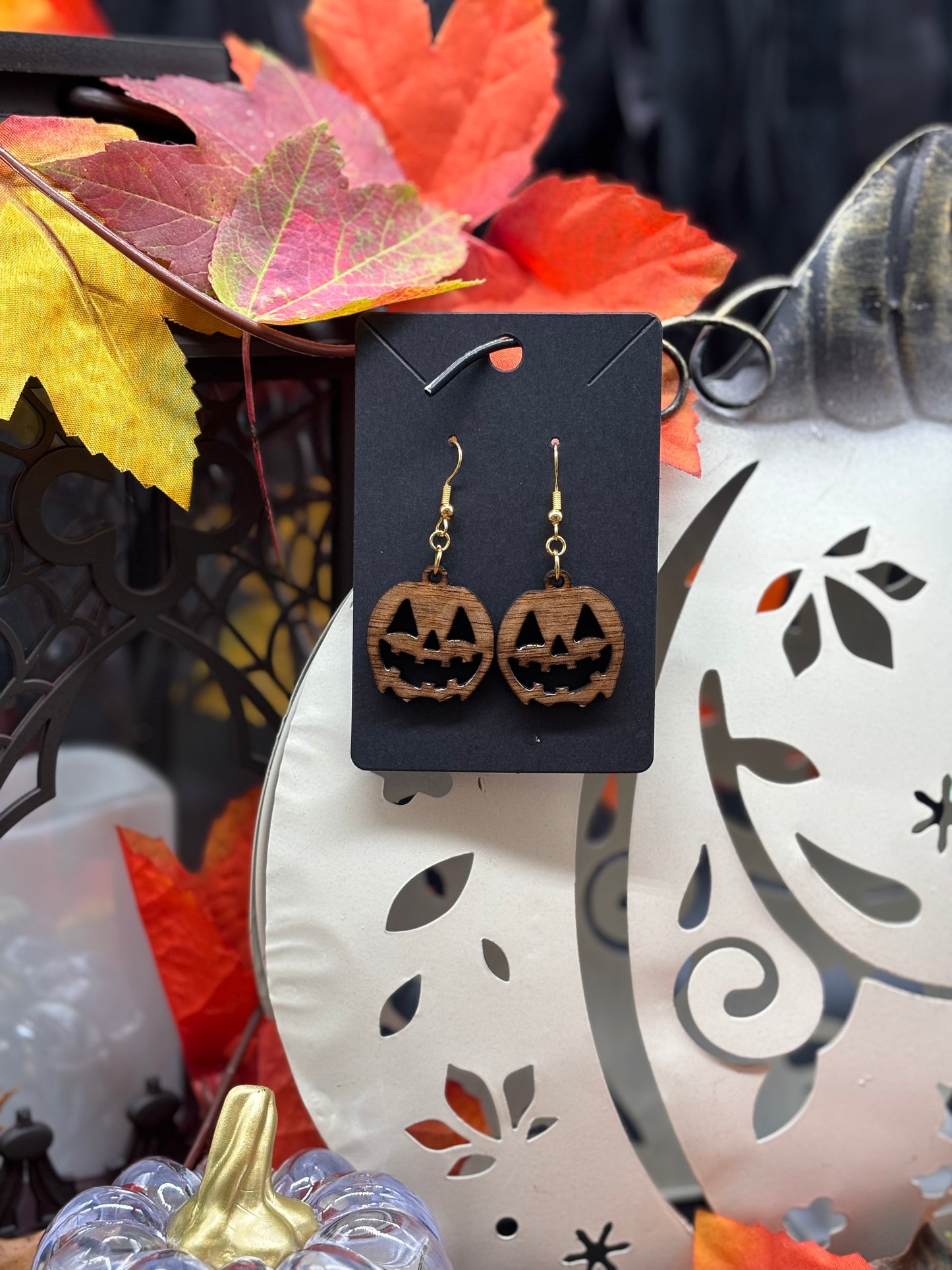 Jack-o-lantern earrings