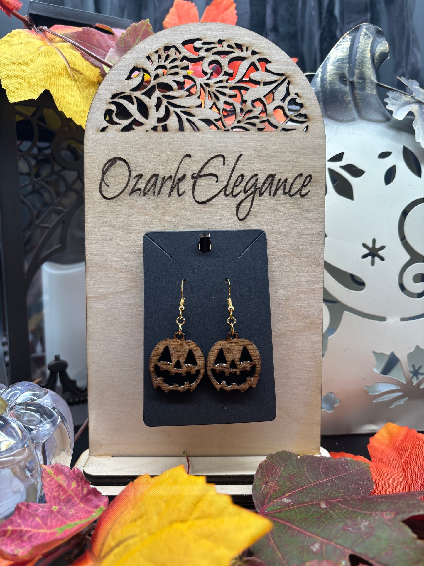 Jack-o-lantern earrings